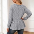 thumbnail image 4 of Tisuna Long Sleeve T-Shirts For Women Cute Solid Color Crewneck Tops Ladies Going Out Shirts Size Xxxxxl, 4 of 5