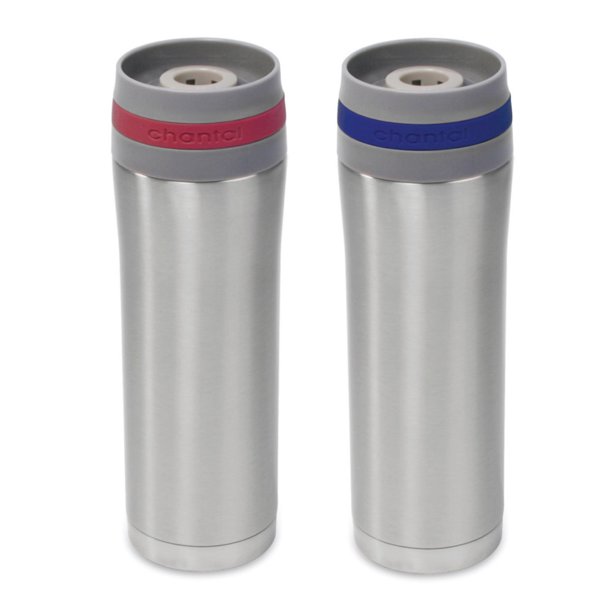 Chantal Vacuum Insulated 15 Ounce Travel Mug, Set of 2