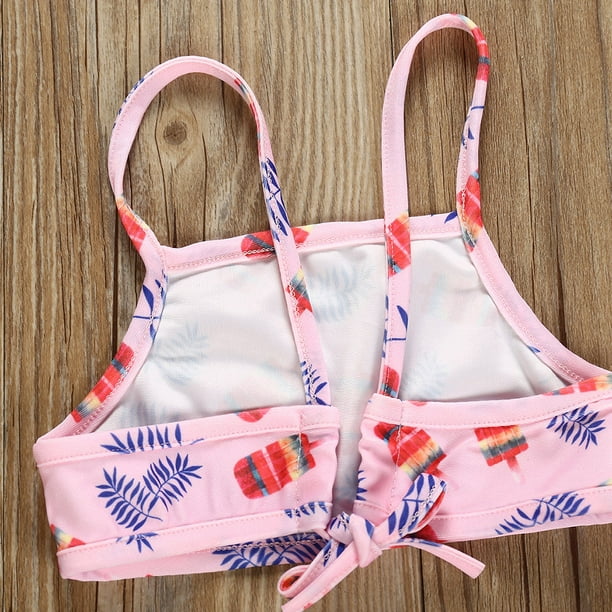 【THEAIRTOWN】Baby Pink Flower Bikini Set ★ HBYJLZYG Toddler Baby Girls Print Bowknot Flower Swimwear