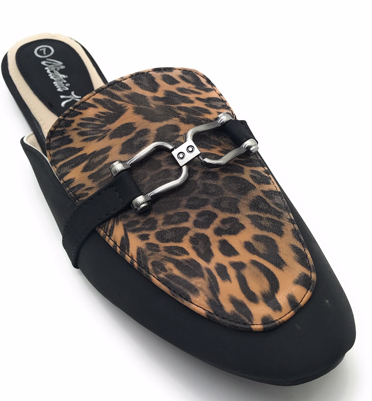 leopard print backless mules