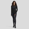 thumbnail image 4 of Women's WEAR by Erin Andrews x Gracie Hunt Black Buffalo Bills Mesh Panel Long Sleeve T-Shirt, 4 of 6