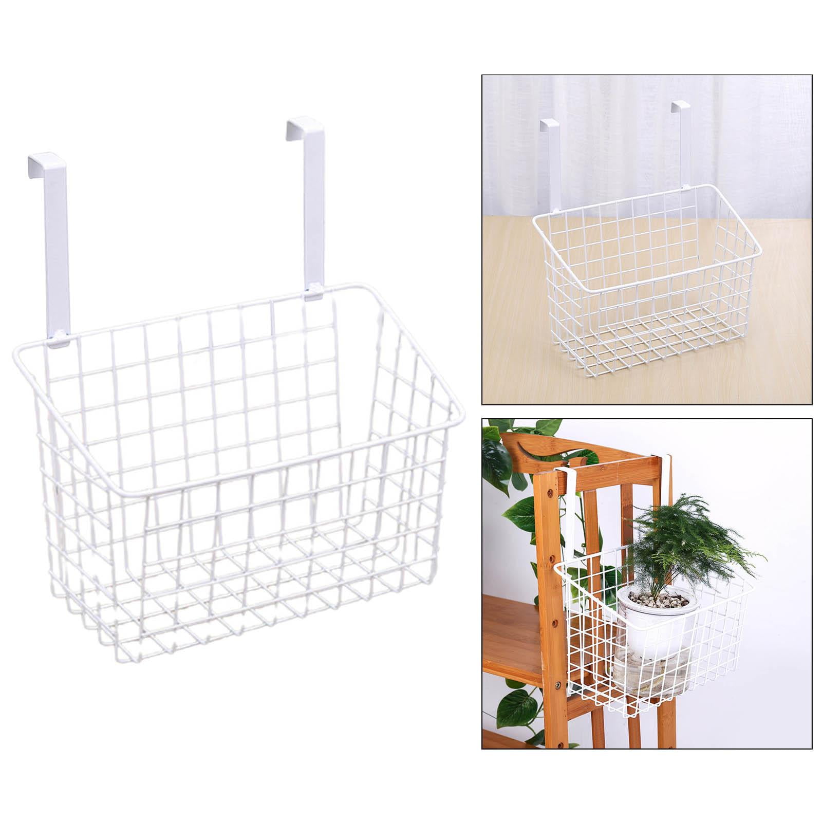Over Cabinet Door Organizer with Hooks under Sink Door Organizer for Bathroom, White