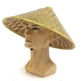 thumbnail image 2 of Sombrero Chino Oriental Para El Sol, Accesorio Para Danza, Tejido A Mano Con Paja De Arroz, Gorra De Lluvia Para Turismo, Para Agricultores, Pescadores, Amarillo, Tradicional Asiático, Hecho A Mano,, 2 of 4