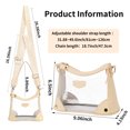 thumbnail image 5 of Tinyat Clear Handbag for Women Crossbody Bag Fashion Denim Shoulder Bag with Metal Chain for Concert Outdoor Activities Commute Brown, 5 of 7
