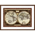 thumbnail image 2 of Art.com Decorative World Map Art Print by Vision Studio, Brown Frame Wall Art, 29" x 21", 2 of 5