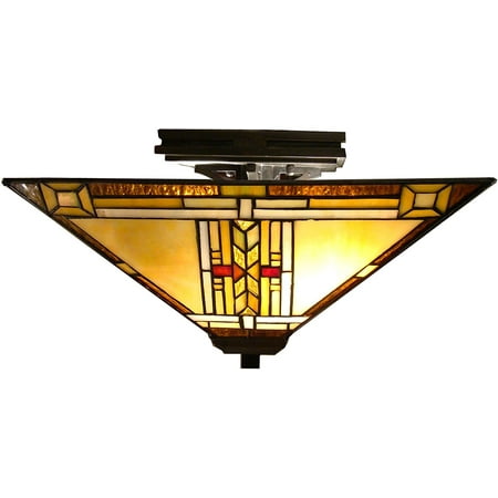 

Fine Art Lighting Tiffany 2 Light Semi Flush Mount in Vintage Bronze