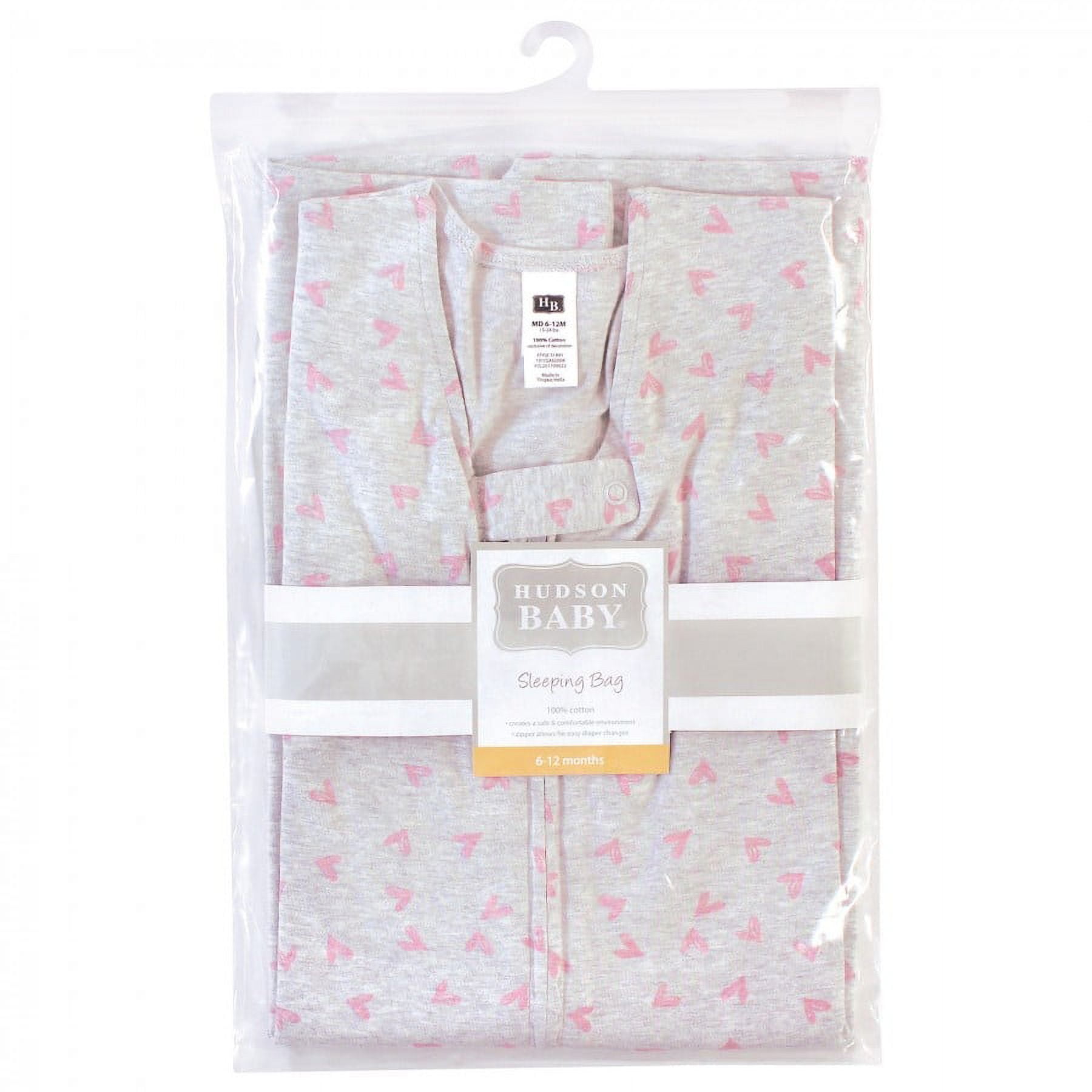 Hudson Baby Infant Girl Cotton Sleeveless Wearable Sleeping Bag, Sack, Blanket, Hearts, 12-18 Months