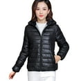 thumbnail image 2 of Aboser Women Puffer Jacket with Hood Winter Full Zip Cropped Coat Lightweight Dolman Down Jackets Slim Fit Quilted Coats with Pocket, 2 of 6