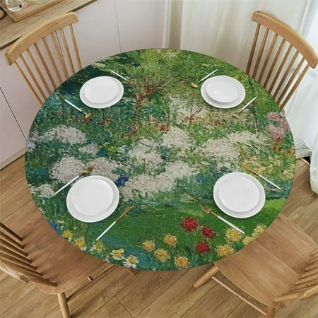 

Patifu Flowers Round Tablecloth Stain-Resistant & Washable Ideal for Indoor and Outdoor Use Great for Home Kitchen/Parties/Holiday Dinner Various Sizes 54 -58