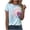 Light Blue, variant on vigerkar Dandelion Graphic Floral T-Shirt Women Casual Summer Boho Tops Holiday Wildflowers Tee Shirts (Purple, L)