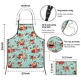 thumbnail image 3 of Pioneer Flower Floral Print Pattern Apron-Garden Aprons for Women with Pockets-Cotton Linen Waterproof Kitchen Cooking Gardening Aprons Adjustable for Kitchen,Cooking,BBQ and Salon 33x27 Inch, 3 of 7