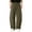 Army Green, variant on Atkumj Linen Pants Men with Pockets Fashion Elastic Waist Drawstring Pants Casual Solid Color Straight Leg Men Trousers Pants for Daily Wear S