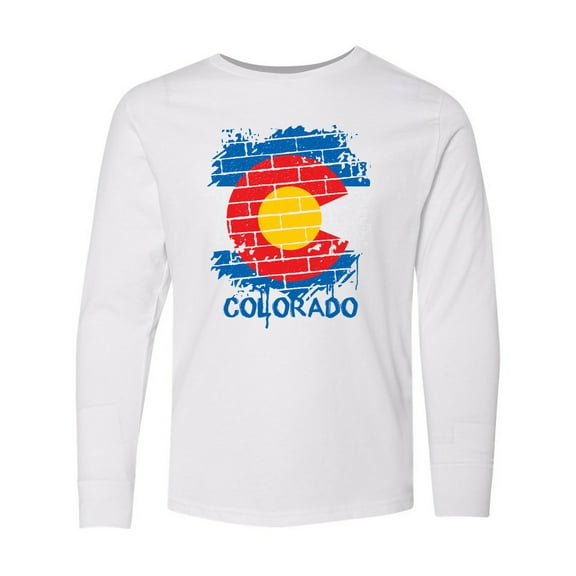 Inktastic Graffiti Colorado State Flag Long Sleeve Youth T-Shirt