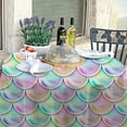 thumbnail image 4 of Coolnut Round Tablecloth Changable Pastel Mermaid Scales Modern Table Cover for Home Decoration Washable Table Cloth for Dinner Picnic 60in, 4 of 5