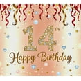 thumbnail image 4 of Sparkling 14th Birthday Backdrop Banner with Glittery Stars and Swirls Happy Birthday Party Decorations Photography Props Party Supplies Background, 4 of 8