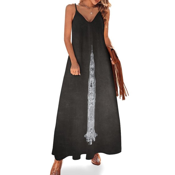 Nuevo plano del Apolo Saturno V en alta resolución (negro) Vestido sin mangas para mujer Vestidos de fiesta elegantes y chic Vestido de noche
