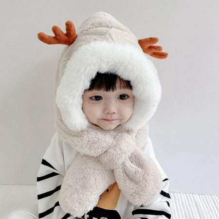 

Baby Girls Bomber Hats Cute Baby Ear Protection Children s Hat Scarf Plush Hat