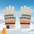 thumbnail image 2 of UngA Kids Winter Gloves with Touch Screen Full Finger Thermal Half Finger Magic Stretch Knit Mittens for Girls and Boys (Beige,3-9 Years), 2 of 4