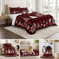 thumbnail image 6 of Quilts Twin Size Bedding Set, Merry Christmas Lightweight Quilted Comforter, Xmas Trees Snowflake Plaid Red Black Soft Reversible Bedspread Coverlet with Pillow Covers for All Season, 68" x 86", 6 of 9