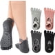 thumbnail image 1 of 4 pares de calcetines de yoga para mujer, calcetines de pilates antideslizantes con agarre de 5 dedos, calcetines deportivos, suela de goma adecuada, para baile, yoga, pilates TUNC Sencillez, 1 of 5