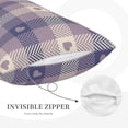 thumbnail image 3 of Pofeuu Heart Check Plaid Print Polyester Microfiber Plush Pillowcases, Super Soft and Cozy Pillow Case Covers with Envelop Closure（Pillow core not included）-14"x20", 3 of 6