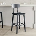 thumbnail image 3 of Emma + Oliver Set of 2 Black Beechwood Dining Bar Stools with Wood Frames, 3 of 17
