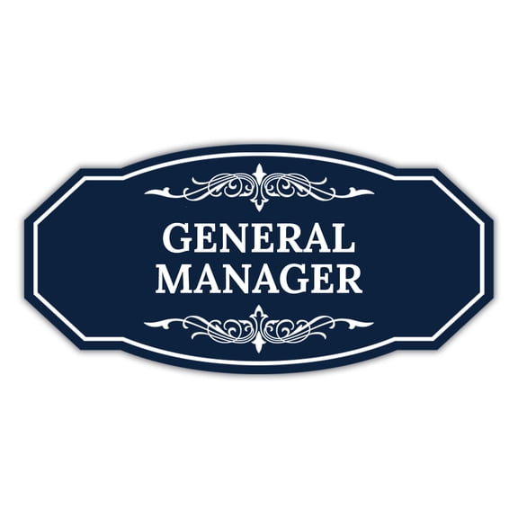 Signs ByLITA Victorian General Manager Graphic Sign (Navy Blue / White) - Large