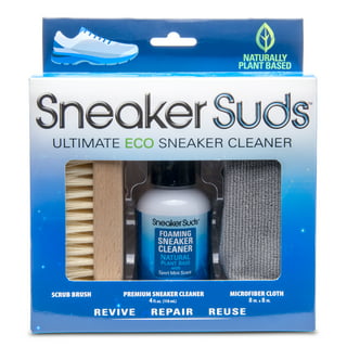  Shoe Cleaning Complete Kit  1x 4oz Solution, 1x Brush - Easily  Cleans and Conditions White Sneakers - Tennis Shoes, Suede, Leather,  Nubuck, Canvas, Mesh : Clothing, Shoes & Jewelry