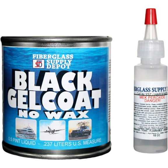 FSD Black Gelcoat No Wax Half Pint with 15cc Hardener (MEKP)