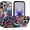 Vibrant Defined Blossoms, variant on Compatible for iPhone 16 Pro Case with Finger Strap Kickstand, Colorful Floral Pattern Phone Case for Women Girls Men, Soft TPU and Hard PC Shockproof Protective Cover, Vibrant Defined Blossoms