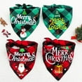 thumbnail image 6 of GXXGREAT Christmas Day Pet Bandanas Small Medium Large Dog Dog Cat Double Layer Can Supplies Teddy Triangle Towel Bib Front Print Reverse Plain Plaid Holiday Daily Dual Use, 6 of 7