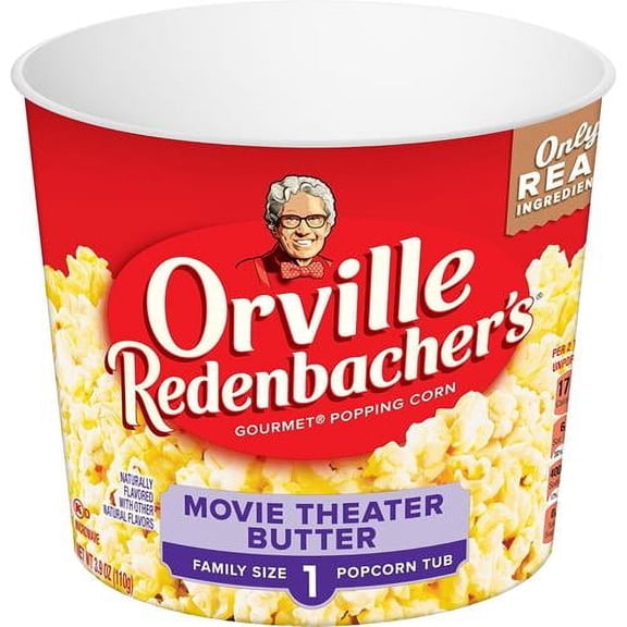Orville Redenbacher’S Microwave Popcorn Tub, Movie Theater Butter Flavor, 3.9 Oz Packaging May Vary - Pack of 2