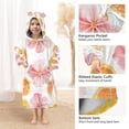 thumbnail image 3 of FORMRS Wearable Blanket Hoodie with Sleeves for Kids Cozy Flannel Sweatshirt, Floral Orange, 3 of 7