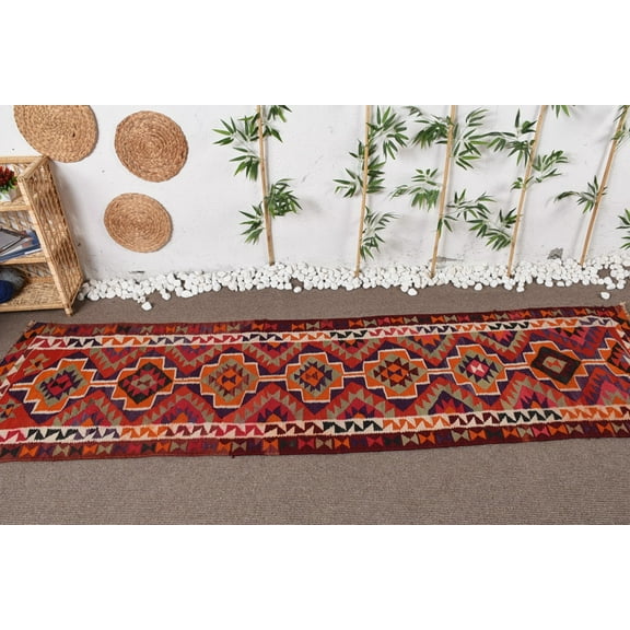 Kilim, Vintage Rug, 3.1x10.5 ft Runner Rug, Cool Rugs, Wool Rugs, Turkish Rugs