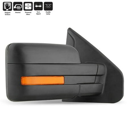 - Fit 2007-2014 Ford F-150 Power Heated Puddle LED Signal Passenger Side Mirror