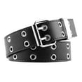 thumbnail image 2 of 2x Women's Punk Belt Double Eyelet Leather Jeans Waist Strap, 2 of 8