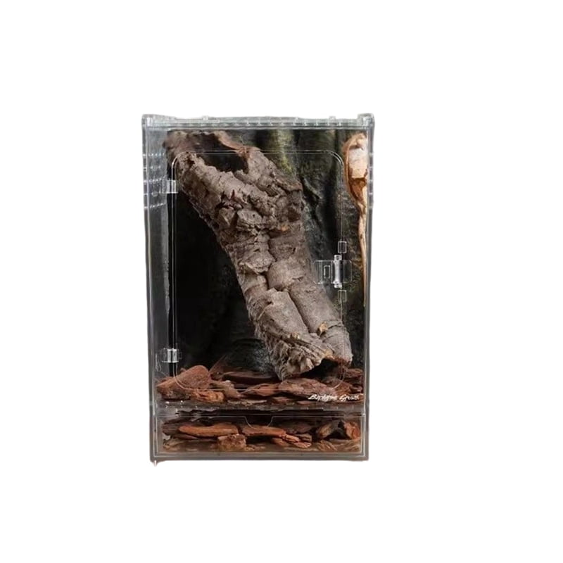 Acrylic Glass Tree Frog Habitat Terrarium for Climbing Snakes and Geckos, Front-Opening Tank, 1-Pack