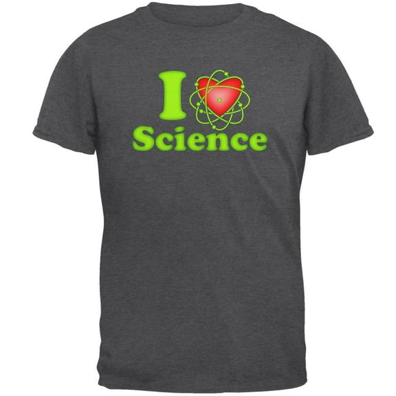 I Heart Science Atom Mens T Shirt Dark Heather 5X-LG