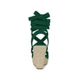 thumbnail image 4 of BLISSFUL STEP Women's Shoes Lace Up Espadrilles Wedge Heel Platform Open Toe Sandals Green 7, 4 of 8