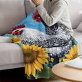 thumbnail image 3 of Sunflower Rooster Blanket Soft Cozy Warm Throw Blanket for Couch, Plush Fuzzy Flannel Fleece Blankets for Sofa, Yellow Summer Flower Vintage Bed Blankets Lightweight Gifts for Women, 30"x40", 3 of 9