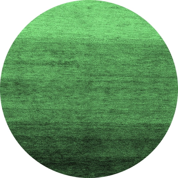 Ahgly Company Indoor Round Abstract Emerald Green Modern Area Rugs, 8' Round