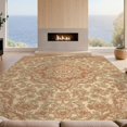 thumbnail image 2 of Design&I 8'x10' Washable Area Rug Orange Burnt Retro Curling Vine Terracotta Print Vintage Creamy for Living Room, Family Extra Large Skid-Resistant Low Profile, 2 of 6