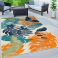thumbnail image 5 of World Rug Gallery Arles Palm Floral Leaves Indoor/Outdoor Area Rug - Multi 5' x 7', 5 of 7