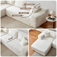 thumbnail image 2 of Modern 104’’ Modular Sectional Couch, Corduroy Fabric Comfortable L-Shape Sofa with Chaise Lounge, 5 Seater Sofa Sectional Sofa Couch For Livingroom, Bedroom, Apartment, White, 2 of 9