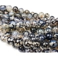 thumbnail image 3 of 8mm Black Web Agate Smooth Round Beads Genuine Gemstone Natural Jewelry Making, 3 of 4