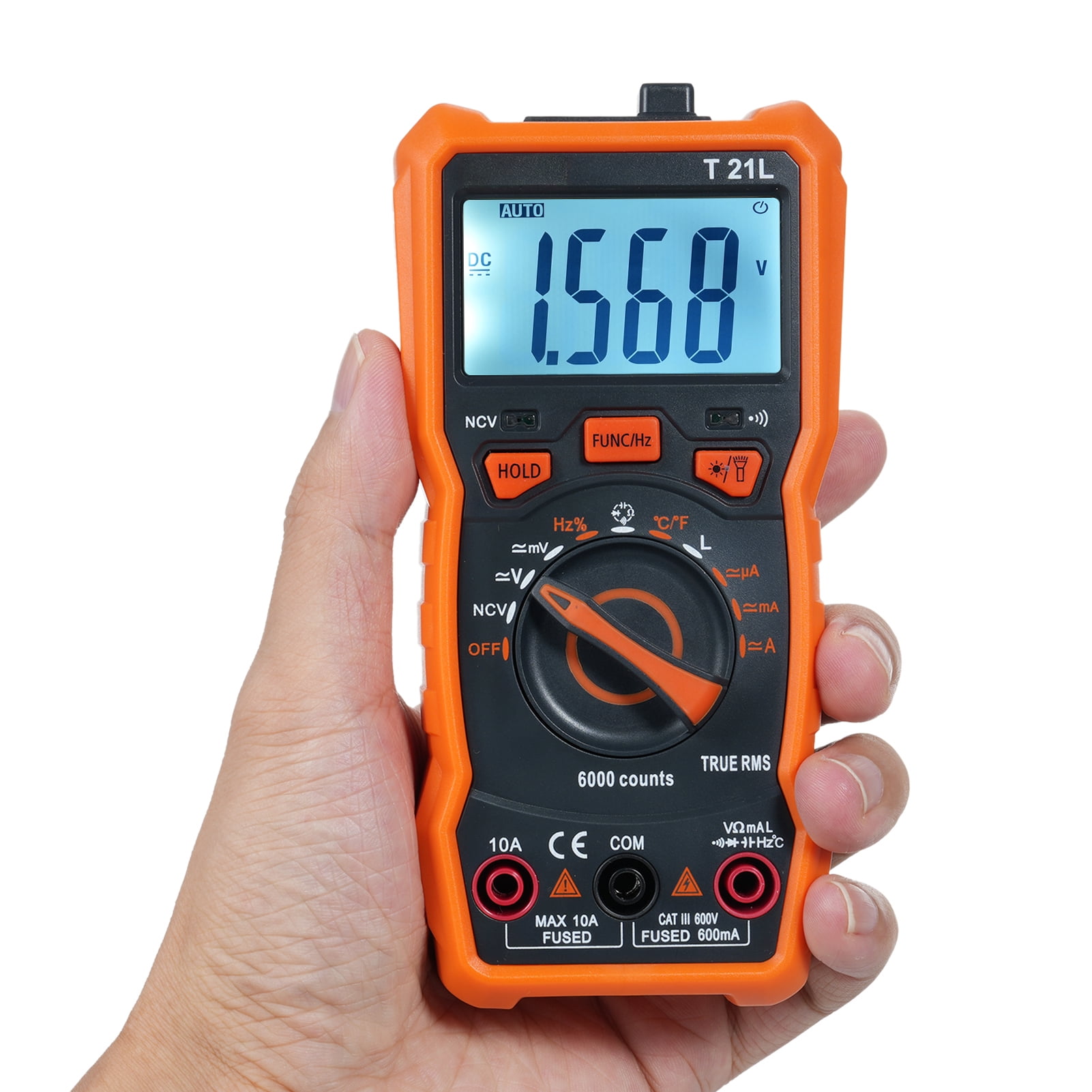 Digital Multimeter Multimeter Multifunctional Digital Multimeter 6000 Counts Burn-Proof Handheld Voltmeter Tester for Inductance Capacitance and Frequency