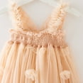 thumbnail image 5 of LIIPEE Girls Dresses Solid Color Sleeveless Butterfly Tulle Ball Gown Sundress Toddler Stylish Birthday Dress,Beige,3-4 Years, 5 of 7