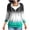 Green, variant on Women Gradient Ombre Hoodie Jacket Full Zip Drawstring Hood Pocket Color Block Casual Sweat Coat
