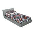 thumbnail image 2 of Ambesonne Floral Fitted Sheet & Pillow Sham Set, Watercolor Tropical Lilies, Twin, Multicolor, 2 of 2