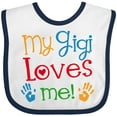 thumbnail image 3 of Inktastic My Gigi Loves Me Grandchild Boys or Girls Baby Bib, 3 of 4